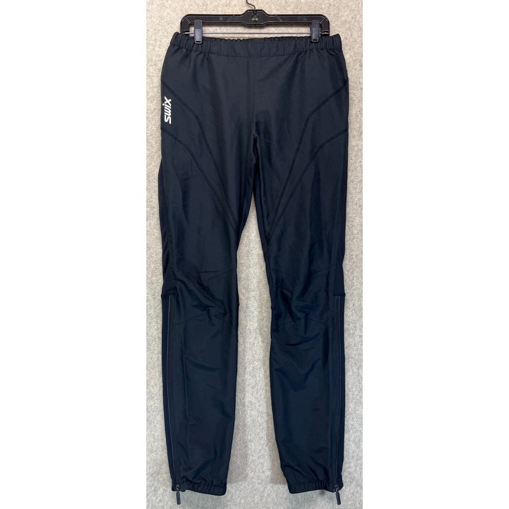 Swix Mens Cross Country Ski Pants Black Windproof Softshell Cuff Zip Outdoor M